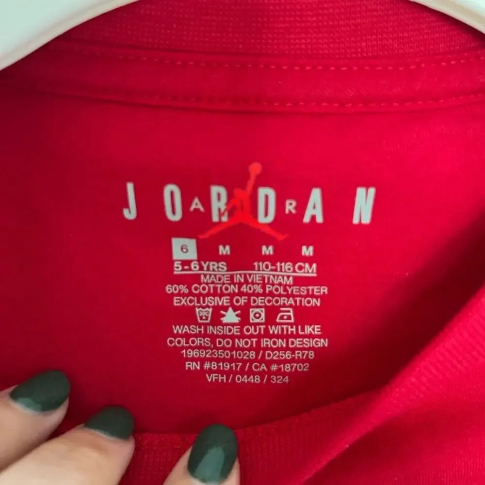 Jordan Boys Short Sleeve T Shirt Size 6